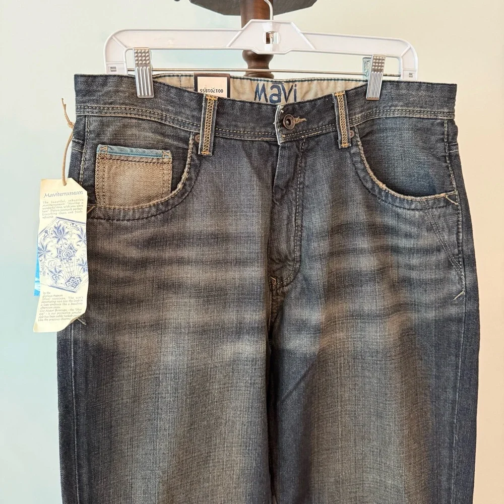 ✨ Mavi “Max” Straight Leg Jeans 32x30 Dark Wash | 100% Cotton | Made in Turkey - Picture 2 of 15